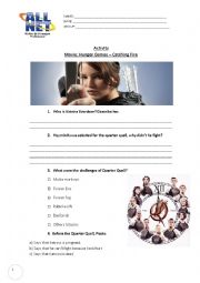 English Worksheet: Hunger Games 2- Catching Fire 