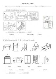 English Worksheet: House and furniture