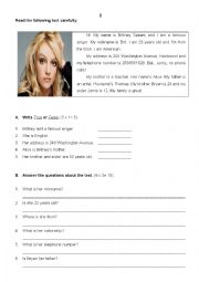 English Worksheet: Test 5th grade-identity
