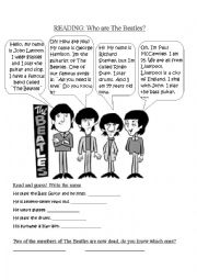 English Worksheet: Who are The Beatles?