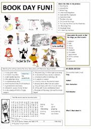 English Worksheet: Book Day Fun