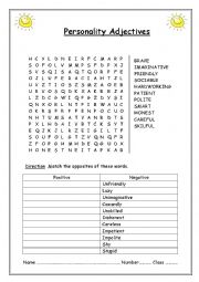 English Worksheet: Word search