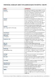 English Worksheet: sales vocabulary in the hospitality industry