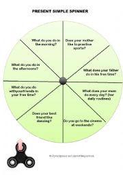 English Worksheet: Present simple spinner