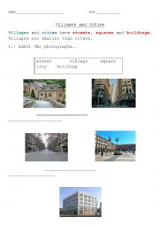 Villages and cities worksheet