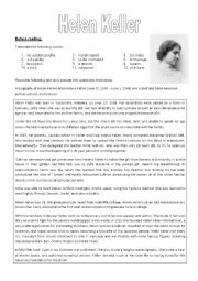 English Worksheet: Helen Keller