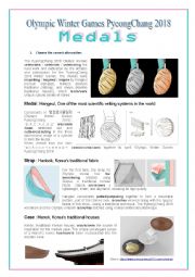 English Worksheet: PyeongChang 2018 Olympic Medals - reading, vocabulary