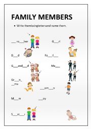 English Worksheet: FAMILY MEMBERS AND THE OTHERS