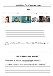 English Worksheet: Emigration, Refugees, Human Rights