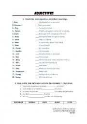 English Worksheet: Adjectives