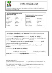 English Worksheet: Doing a presentation