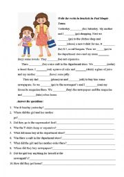 English Worksheet: Shopping with mum