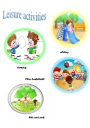 English Worksheet: leisure activities