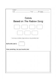 English Worksheet: The Rainbow Song 
