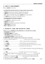 English Worksheet: used to / be used to