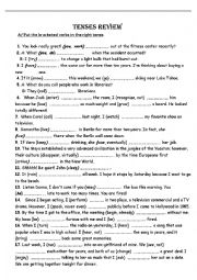 English Worksheet: tenses review 