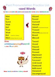 English Worksheet: Regular Past Pronunciation Practice Sheet