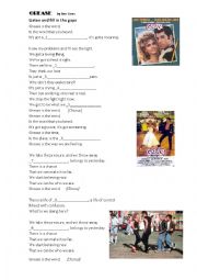 English Worksheet: GREASE song