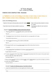 English Worksheet: Impersonal passive