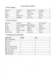 English Worksheet: Analyzing TV Shows