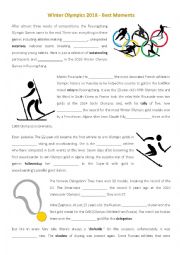 English Worksheet: Winter Olympics 2018 - Best Moments