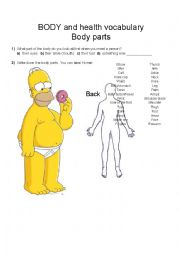 English Worksheet: Body Parts