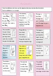 English Worksheet: animals 