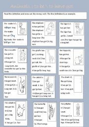 English Worksheet: animals, to be to have got