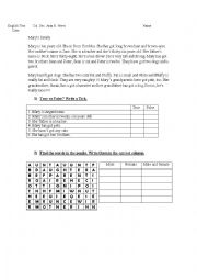 English Worksheet: Marys Family