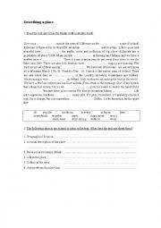 English Worksheet: Describing my town