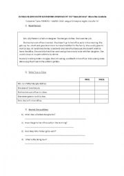 English Worksheet: PRESENT SIMPLE AND CONTINUOUS EXAM