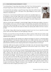 English Worksheet: Testimony from a 9/11 first responder