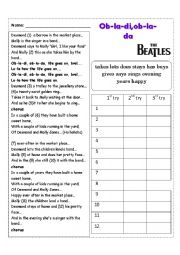 English Worksheet: Ob-la-di, Ob-la-da. The Beatles