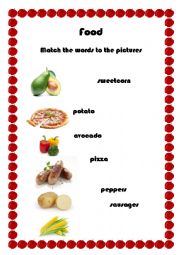 English Worksheet: Food