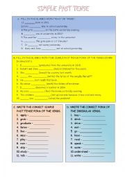 Simple past tense worksheet