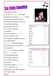 English Worksheet: La isla bonita