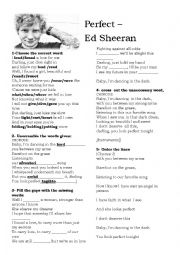 English Worksheet: Ed Sheeran - Perfect