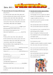 English Worksheet: Song: Spice Girls Wannabe