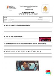 English Worksheet: Star Light by Isaac Asimov