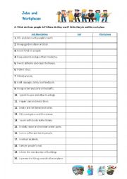 English Worksheet: Jobs and workplaces