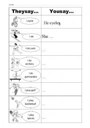 English Worksheet:  THIRD PERSON SINGULAR PRESENT SIMPLE - Rooftops 4 OUP