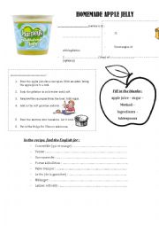 English Worksheet: Apple Jelly recipe