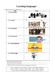 English Worksheet: learning languages