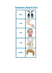 English Worksheet: Body & Face Bingo