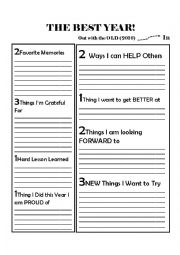 English Worksheet: The Best NEW YEAR