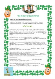 English Worksheet: Saint Patricks day worksheet with answers