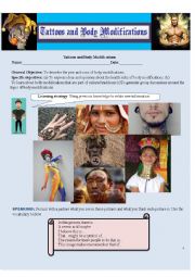 English Worksheet: Tattoos and body modifications 