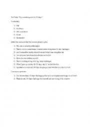 English Worksheet: Ted Talks - Try something new for 30 days