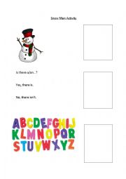 English Worksheet: Snowman Game
