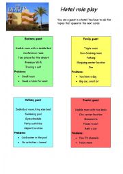 English Worksheet: Hotel Role Play